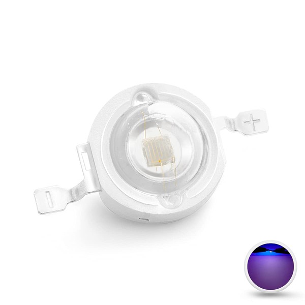 CHANZON 10 pcs High Power Led Chip 3W Purple Ultraviolet (UV 395nm / 400mA - 500mA / DC 3V - 3.4V / 3 Watt) SMD COB Light Emitter Components Diode 3 W Ultra Violet Bulb Lamp Beads DIY Lighting