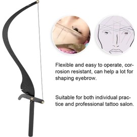 FILFEEL Regla de Marca de Línea de Cejas, Herramienta de Posicionamiento de Microblading de Aleación de Aluminio con Resorte de Alta Resistencia, para Diseño de Cejas y Salón Prof (Negra)