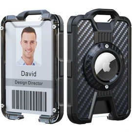 LIUGX Airtag Retractable Badge Holder with Belt Clip, Heavy Duty Badge Keychain, Airtag Holder/Case, Durable ID Card Holder (Holds 4 Cards), with 31.5” Badge Reel Key Chain, 10,000+ Rebound, 8oz