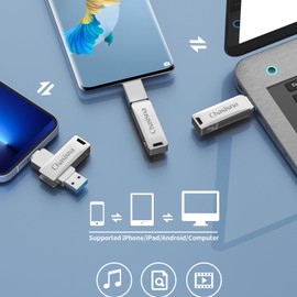 Chasisna i phone memory stick,256GB Flash Drive For i phone,3 in 1 i phone Flash Drive, i Phone photo storage memory stick compatible with i Phone,i Pad，PC，Android,Tablet and M ac