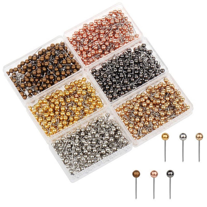 Push Pins for Cork Board, 200 Pieces Plastic Round Head