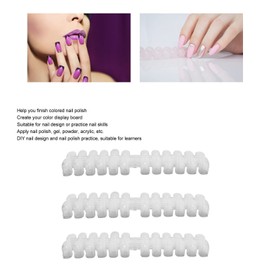 False Transparent Nail Tips, 3 Pack Flat Practice False Nail Tips Nails False Clear Nail Polish Color Chart Display Tips DIY Manicure Tool Accessories False Nail Short Round DIY