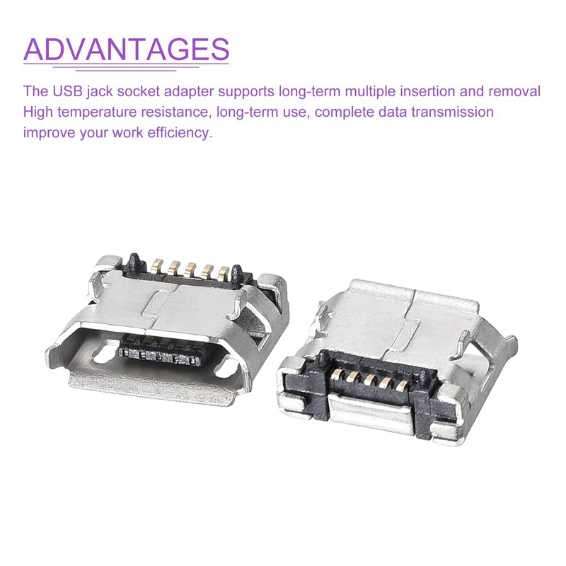 DMiotech 10pcs Micro USB Female Socket Connector 5 Pin Jack