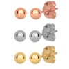 14k Real Yellow White Rose Gold 3mm Ball Stud Earrings