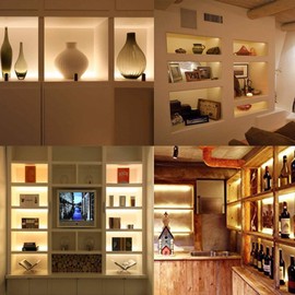 Led Light Strips Kit, (6) 12'' Linkable Light Bars + Rocker Switch + UL Power Adapter, Under Cabinet Lighting, Gun Safe, Locker, Closet, Shelf, Showcase Lighting, 3000K Warm White