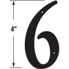 Prime-Line MP4116 4 In. House Number 6, Diecast, Black Finish