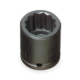 Proto Tools J7440 - Impact Socket - 1-1/4 in Socket, 1/2 in Drive, 12 PT, Black Oxide, 2 in OAL, Imperial