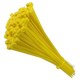 10 Tie Wraps Cable Ties Fasteners Wire Zip Strap Cord Strong Nylon Plastic Durable (Medium 203mm, Yellow)