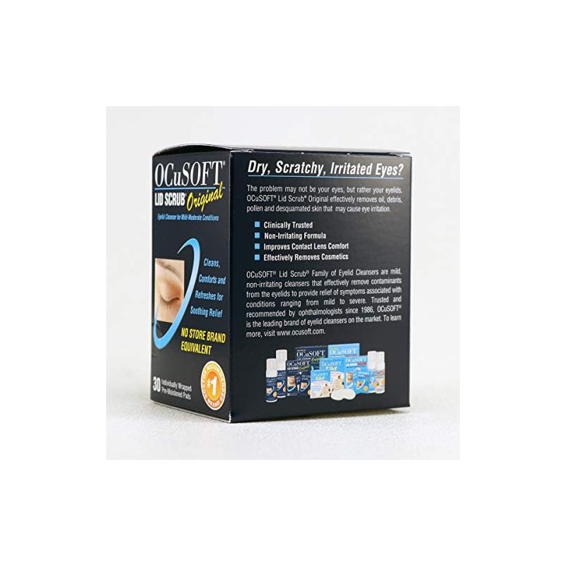 OCuSOFT Lid Scrub Original, Pre-Moistened Pads, 30 Count
