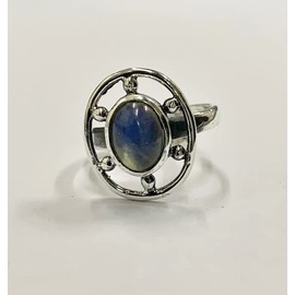 VIE Studded Oval Cabochon Ring, Opalite