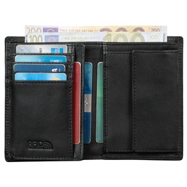 Benthill Men's Leather Wallet - Wallet with RFID Protection - Slim Wallet for Men - Genuine Vintage Leather, black, Classic