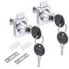 TOP-VIGOR 2Pcs Glass Cabinet Door Lock, Single Glass Showcase Security