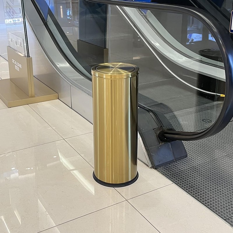 7.92 gallon/30L Gold Kitchen Trash Can with Swing Lid, Tall,