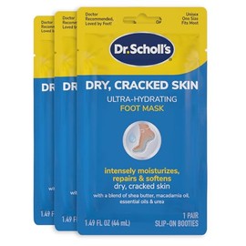 Dr. Scholl's Piel Seca y Agrietada, Mascarilla para Pies Ultra Hidratante, 3 Pares de Calcetines Hidratantes: Hidrata Intensamente, Repara y Suaviza l