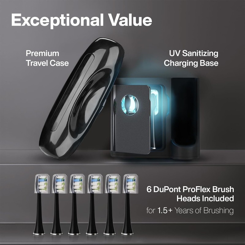 Aquasonic Black Series PRO – Ultra Whitening Toothbrush w UV