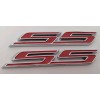 SS 2 LARGE RED SS EMBLEMS BADGE DECAL (( QUANTITY