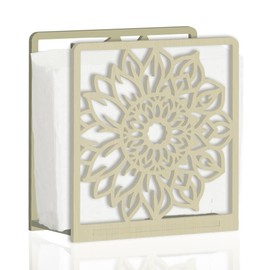 SUPERDANT Mandala Wooden Napkin Holder for Tables Sunflower Wood Serviette Holders 3D Hollow Carving Cocktail Paper Tissue Dispenser Practical Decoration for Kitchen Countertop Dining Room Cafe