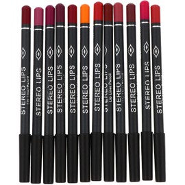 12 Piezas Lápiz Delineador de Labios 12 Colores, Punta Pigmentada