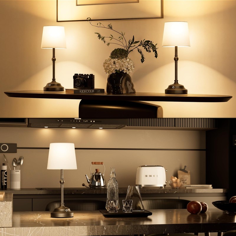 VOLISUN Cordless Table Lamp, 5200mAh Battery Operated Lamp, Touch Dimmable
