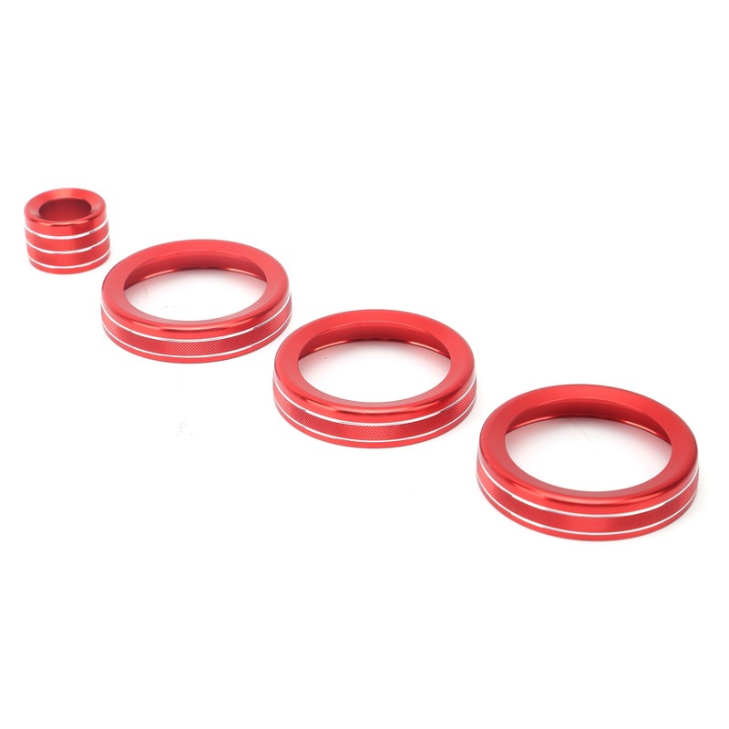 4Pcs A/C Knob Ring Trim Volume Adjuster Decor Fit for