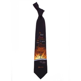 Eagles Wings Men's Finely Crafted Inspirational Necktie - John 3:16 Ew