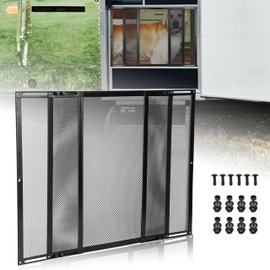 RVZONE Premium RV Screen Door Protector Adjusts from 21.5"- 35", Lightweight RV Entry Screen Door Grille Adjustable Metal Screen Defender for RV Door Camper Screen Door Protector for Dogs Kids