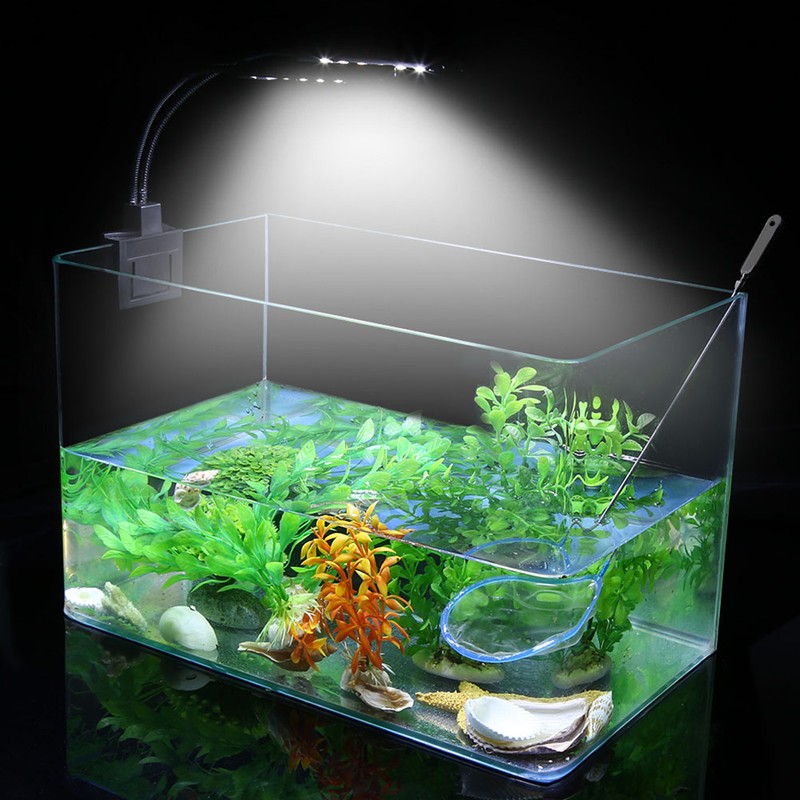 Waterproof Clip on Lamp Slim LED Aquarium Light Plants Grow