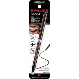 Lâ€™Oréal Paris Infallible Grip Mechanical Gel Eyeliner Pencil, Smudge-Resistant, Waterproof Eye Makeup with Up to 36HR Wear, Brown Denim, 1 Kit