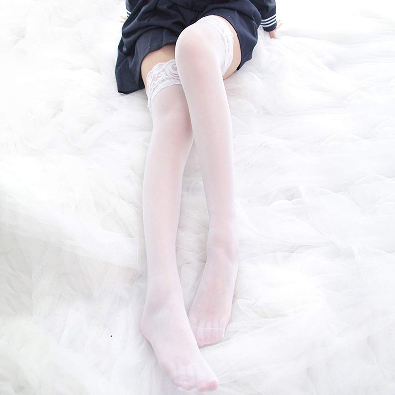 SHUCLASS Knee High Socks, Knee High Socks, with Lace, Lolita