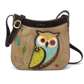 CHALA Crescent Crossbody Women Shoulder Purse with Adjustable Strap - Owl A - taupe