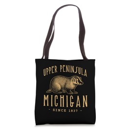 UPPER PENINSULA BADGER MICHIGAN WILDLIFE Tote Bag