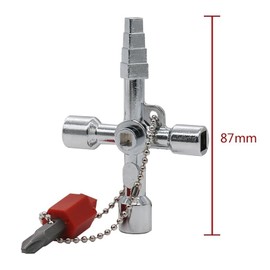 2 Pcs Radiator Key,Triangle Key,Universal Utility Plumbers Key,Water and Electricity Key,Metal Square Opening Keys,Meter Box Key,Plumbing Multi Cross Key,Faucet Utility Multi-Functional Spanner,keys