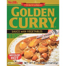 S&B Golden Curry Sauce with Vegetables, Medium Hot, 8.1 oz