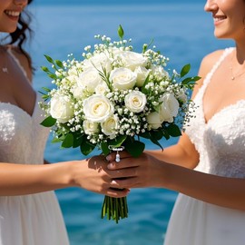 Ralukiia Something Blue Charm Gift for Bride from Mom and Dad, Blue Bridal Bouquet Charm, Daughter Wedding Gifts from Parents, Bridal Shower Gift, Medium, Stainless Steel, No Gemstone