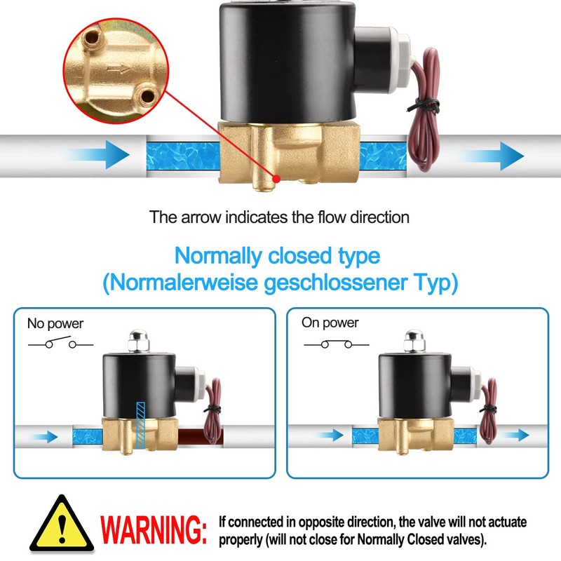 Heschen Brass Electric Solenoid Valve, 2W-040-10, PT3/8'' Port, DC24V, Direct