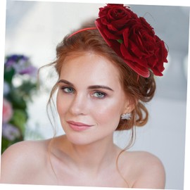 Beavorty Flower Headband for Women Soft Fabric Rose Hair Accessory Comfortable Unique Headdress for Parties Weddings and Festivals