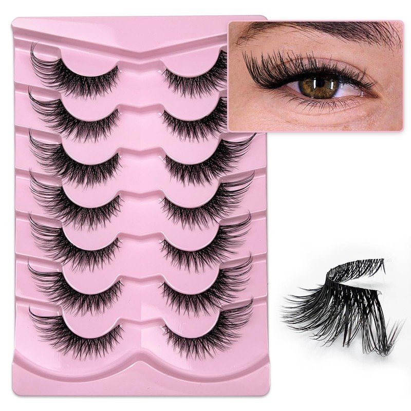 KOKAY False Eyelashes Fluffy Cat Eye Lashes Faux Mink Lashes