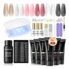 PEACECOLOR Poly Nail Gel Starter Set, 6 Colours, Poly Nail