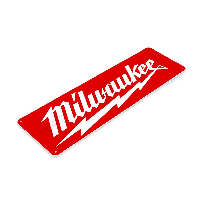 Tinworld Tin Sign: Milwaukee Tool Garage Auto Shop Metal Décor