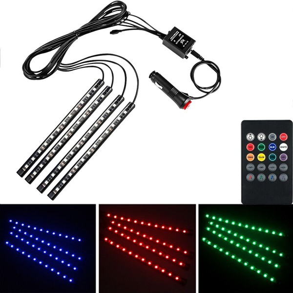 SHENKENUO RGB Motorcycle LED Lighting Strips Kit Engine Bay Flexible