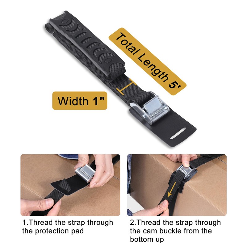 Carrying Strap with Handle, Adjustable Heavy Duty Cam Buckle Tie