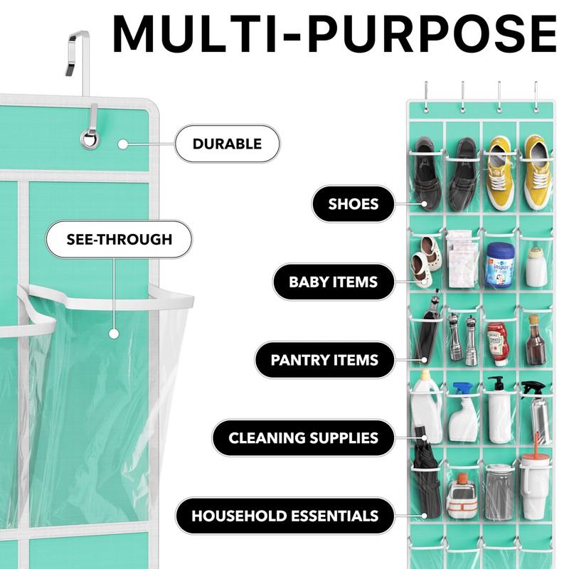 Simple Houseware 24 Pockets - Crystal Clear Over The Door