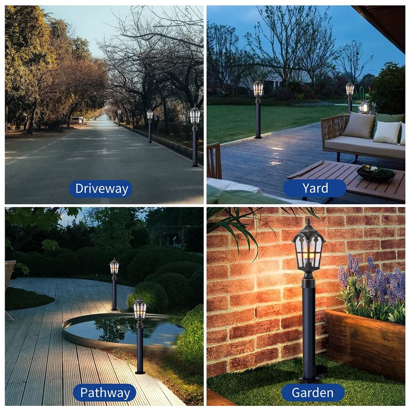 LONEDRUID Dusk to Dawn Outdoor Lamp Post Lights Waterproof Exterior