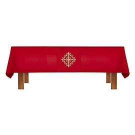 Christian Brands J0943RED Altar Frontal and Holy Trinity Cross Overlay Cloth, Set of 2