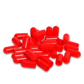 Ohamtes 50PCS ID6mm Red PVC Rubber End Cap, Vinyl Flexible End Cap, Round Pipe End Cap, Bolt Screw Protector Safety Cap