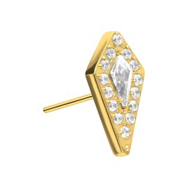 PIERCINGLINE Titanium Attachment with Push Pin Crystal Shield without Labret Stud Piercing Ear Helix Tragus Conch Choice of Colours, Titanium