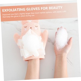WOONEKY Shower Brush Exfoliating Mitts Double Sided Bath Mitts Spa Brush Gentle Exfoliation Gloves for Beauty