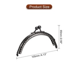 uxcell 10uds Metal Monedero Marco, 4.1" Beso Cerradura Cierre Marco Rectángulo Relieve Embrague Marco Asas para Monedas Monedero Costura Bolsa Fabricación Bricolaje Artesanía, Negro