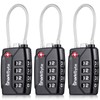 SharkByte TSA Suitcase Locks - 4 Digit Security Travel Combination