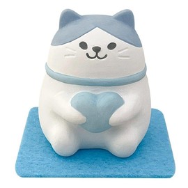 Stone Diffuser [Japan Import] Cute Lucky Cat Aromatherapy Passive Diffuser for Essential Oil, Animal Design, Ceramic, Non-Electric, Gift Idea, Room Decor (Blue)